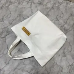 ハンドメイド　トートバッグ　11号帆布　ホワイト　ミモザ柄