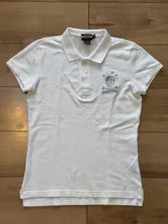 Ralph Lauren RUGBY ポロシャツ ホワイト スカル刺繍 Mのサムネイル
