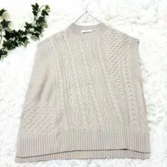 chocol raffine robe ノースリーブ ニット ケーブル編み