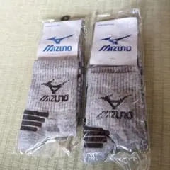 MIZUNO メンズ ソックス 2足セット グレー