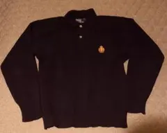 ポロラルフローレン　ウール　ニットポロシャツ　エンブレムロゴ　刺繍