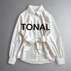 【定価1.5万 3way】トーナル／ブラウス シャツ ボウタイ リボン 長袖 M