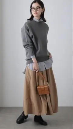 【NANO UNIVERSE】美品 LB.04 ロングスカート　キャメル フレア