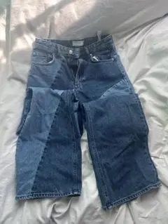 Bershka パッチワークデニム USA 04