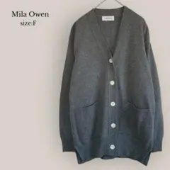 ミラオーウェンMila Owen Vネックニットカーディガン　スリット　ゆったり