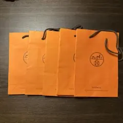 HERMES ショップ袋 5枚セット オレンジ