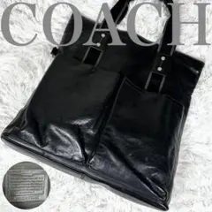 良品✨ COACH Heritage Web Leather black レザー