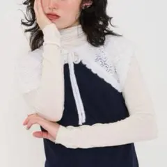 tinajojun ニット　付け襟　白