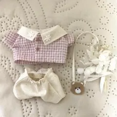 まあむ様専用　ちびぬい　服　セーラーカラー　3点セット✖️2 ピンクパープル