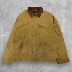Wrangler ダックジャケット 襟コーデュロイ ブラウン XL フェード