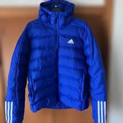 adidas フード付き 中綿ジャケット XL 青