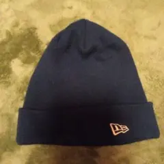 ネイビー ニット帽 刺繍ロゴ付き ニューエラ
