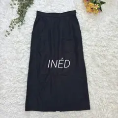 INÉD タイトスカート 黒 スリット【7】通勤 キレイめ 無地 やわらか