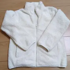 ユニクロ　フリース ホワイト　キッズ　子ども服　上着　美品　140