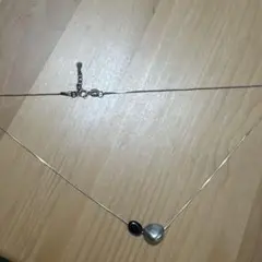 シルバーネックレス ブラックストーン