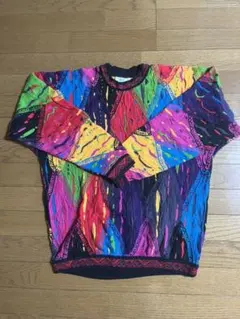 圧巻のカラー配色 芸術 COOGI クージー コットン ニット セーター