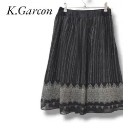 フレアスカート　水玉　ドット柄　ポリエステル100%　膝下　フレア　М相当