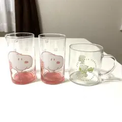 スヌーピー ガラスコップ 3個セット