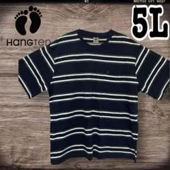 (228)大きいサイズ 5L HANG TEN ハンテン Tシャツ ボーダーのサムネイル