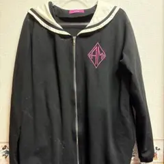 セーラー襟 ブラック パーカー Amilige