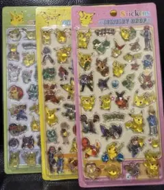 新作☆ポケモン ピカチュウ ジュエリードロップシール 3枚セット