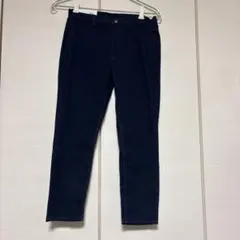 新品 ユニクロ デニムクロップドレギンスパンツ Lサイズ ネイビー