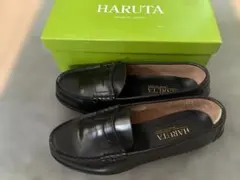 HARUTA レディース コインローファー 　本革 黒 24.5cm EEのサムネイル