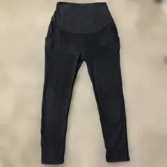 無印良品　ダークグレー マタニティパンツ ハイウエスト　M-L