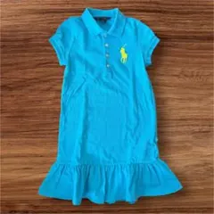 Ralph Lauren 水色 フリル付きワンピース 110cm