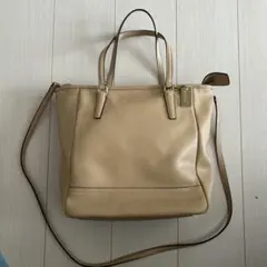 COACH ベージュ 2way トートバッグ