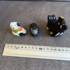 陶器 動物 置物 3点セット