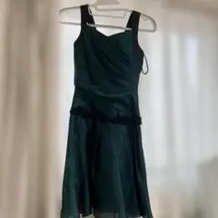 ダークグリーン パーティードレス スリーブレス