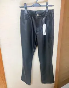 【コムサイズム】フェイクレザースリムパンツM