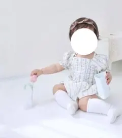 mkids 花柄ロンパース Mサイズ クリーム色