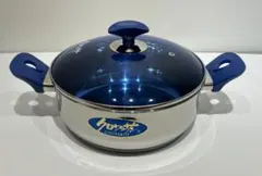 新品未使用 クロワッサン 両手鍋 片手鍋 おたま付き ブルーグラス 箱付