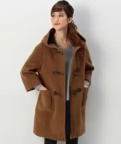 ブラウン フード付きダッフルコート
