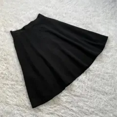 Free's Mart フリーズマート (S) フレア ひざ丈スカート 無地 黒