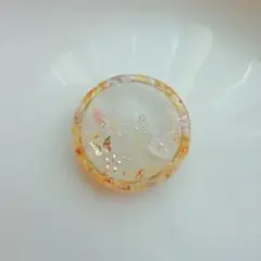 ハンドメイド レジン ヘアゴム イエロー 蝶