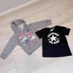 ✨converseコンバースフード付きトレーナー黒Tシャツ2点セット✨