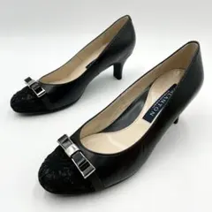 タラントン パンプス リボン MR15904 日本製 黒 23cm Y1494