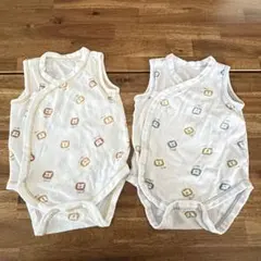ベビー 肌着 ロンパース 60-70cm メッシュ ノースリーブ 2枚セット
