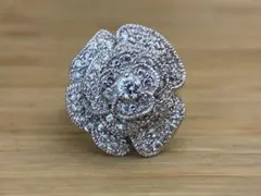 silver 925 13号 フラワー カメリア リング バラ 薔薇 シルバー - メルカリ