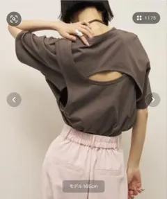 AIC. バックレイヤードフィットTシャツ　チャコールグレーのサムネイル
