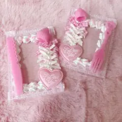 ホイップデコ トレカケース 量産型 ハート 平成女児 ピンク ペア いちご