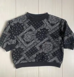 ★専用★バンダナ柄 ペイズリー柄 トレーナー 黒 80-90