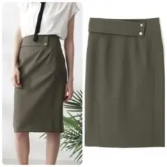 美品 ピンキーアンドダイアン M メタルドットポイントスカート ストレッチ素材