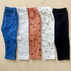 Uniqlo 80cm パンツセット ブルー ホワイト オレンジ ブラック