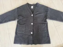 ジェラートピケ風 ルームウェア　パジャマ カーディガン　チャコールグレー