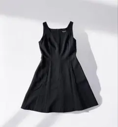 コムサデモード 黒 ワンピース 膝丈 フレア M