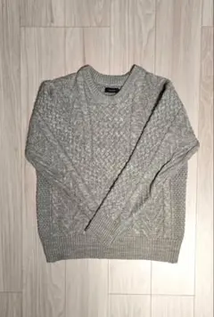 roshell ケーブル編み ニット セーター Mサイズ グレー メンズ